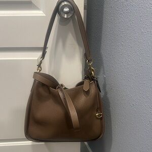 NWOT Coach Cary Soft Pebble Leather Shoulde Bag. Color Dark Stone